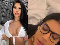 Bitch sucking and swallowing milk