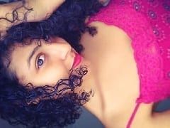 Hot and delicious brunette Bllue did a homemade strip showing her big tits and masturbating her pussy in a guided handjob