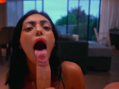 Brenda Trindade giving a greedy blowjob and getting lots of milk