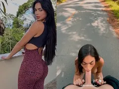 Brenda Trindade sucking off her boyfriend in the street