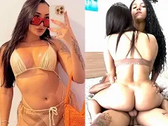 Naughty young girl watching Bitch roll around on her boyfriend