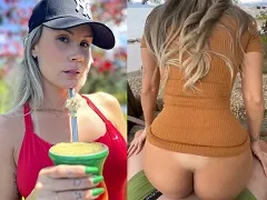 Naughty woman fucking by the river