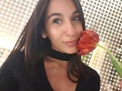 Hot and naughty Latin brunette Dani recorded a home video of her giving her ass in various positions and her boyfriend came inside