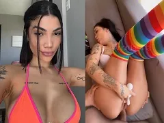 Bitch giving her ass with her legs up in the air