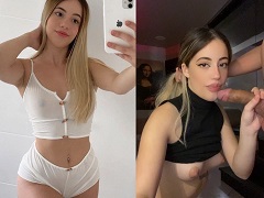 Blonde giving her boyfriend a blowjob in amateur video