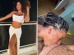 Bitch privacy delicious mulatto giving a very wet blowjob