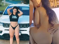 Brunette having sex with two horny guys