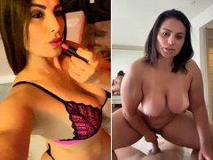 Delicious milf fucking on all fours and sitting on the pole