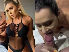 Sucking her friend’s cock in the motel bathtub and filming it