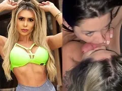 Bitch sucking off her partner with her friend Luiza in a delicious threesome