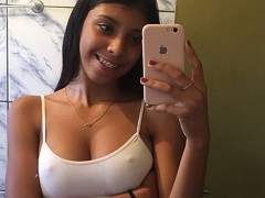 Nude 19-year-old Maria Gabriela showing off in the shower