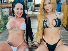 18-year-old Blonde and Brunette fucking in delicious lesbian sex