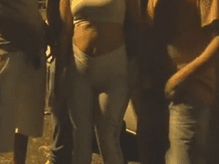 Very hot blonde showing off in a São Paulo bar for her studly husband