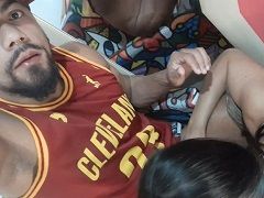 He recorded the brunette giving him a blowjob