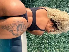 Naked rolling her huge ass in her pajamas