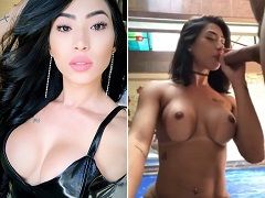 Japanese brunette from São Paulo sucking her boyfriend and giving him her ass