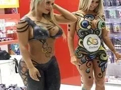 Hot Olympics Muses Do Photo Shoot With Only Their Bodies Painted in Shopping Mall and Amateur Cameraman Records Video – RJ