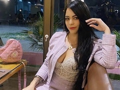 Naked masturbating her hot pussy with a dildo