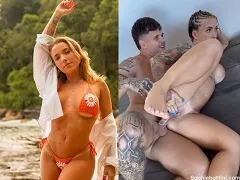 Giving her pussy to the tattooed new boy to fuck