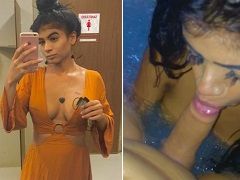 Young Yara Katrine sucking in the bathtub
