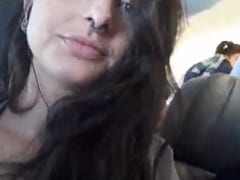 CamGirl Dread Hot Decides to Record a Daring Video, Where She Masturbates Her Boyfriend on the Crowded Plane and Also Touches His Pussy