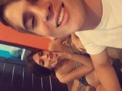 Had his friend Bia suck his cock while he was sitting in the window and recorded a video of the oral action