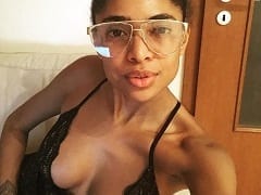 The Brazilian bitch who’s a big hit in the UK sucking the guy off and jerking off with her feet until the guy comes in her shoe