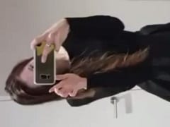 Horny Skinny Girl Couldn’t Wait to Get Home and Masturbated in the Mall Bathroom