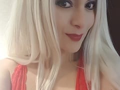 Very hot and very naughty blonde Simone recorded a homemade video of herself masturbating with a horny dildo and getting wet.