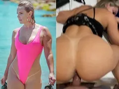 On all fours with hair pulling