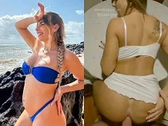 Giving her ass on the dining table