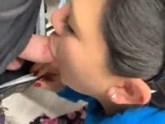In a clothing store, the delicious nymphet sucked her boyfriend’s cock in secret and recorded a video of it – amateurs