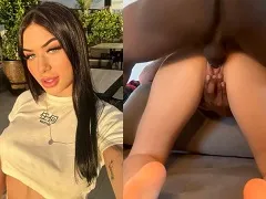 Has intense sex with a black man with a big cock