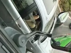 To Relieve the Stress of Traffic Nymphet Masturbated in Car But Ended Up Being Caught by Truck Driver – Amateur