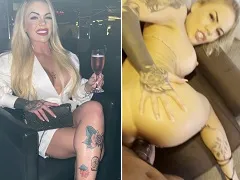 Blonde Ravena on all fours and showing off with her hot friend
