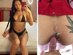 Brunette nymphet giving her ass until she gets milk