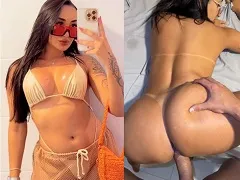All fours giving her hot shaved pussy