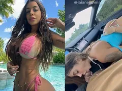 Sucking off singer in luxury car