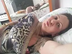 Dinni, the naughty blonde whore, got down on all fours and then sat on the horny cock