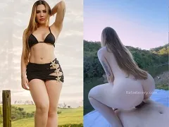 Flagra with the wife of a country singer fucking by the river on the farm while the cuckold is on tour in Brazil