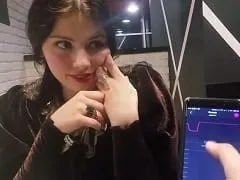 Hot Amateur Put a Vibrator in Her Pussy During Dinner With Her Husband in a Restaurant and He Controlled It by Cell Phone