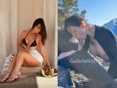 Famous blogger sucking off boyfriend on mountain hike in Peru