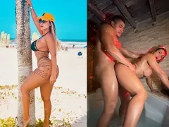 Playboy cover girl from Rio fucking in the hydro with a young guy