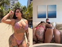 Two busty married girls take turns with the same cock in a hot amateur menage