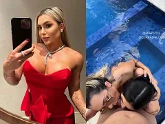 Fucking two married secretaries by the pool after work