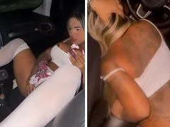 Sucking off the Uber and masturbating in the car
