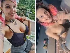 Delicious busty Paulista sucking until she swallows milk