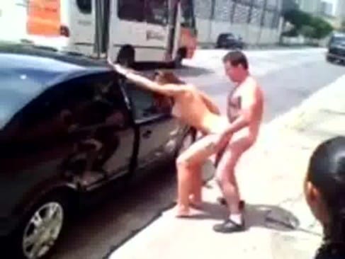 Leaked on WhatsApp Homemade Video of Hot Dog Wife Giving in the Street to Pervert