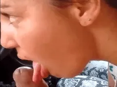 Amateur porn video of Marcela Prates from Campinas sucking a black cock in the car
