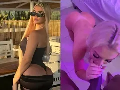 Ex-global blonde actress sucking and giving her pussy to her husband’s black friend